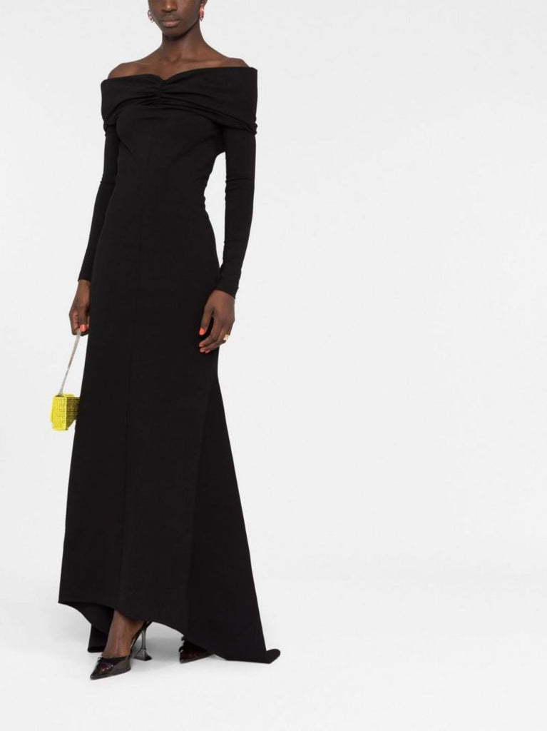 Black Fanny Off-the-shoulder Maxi Dress