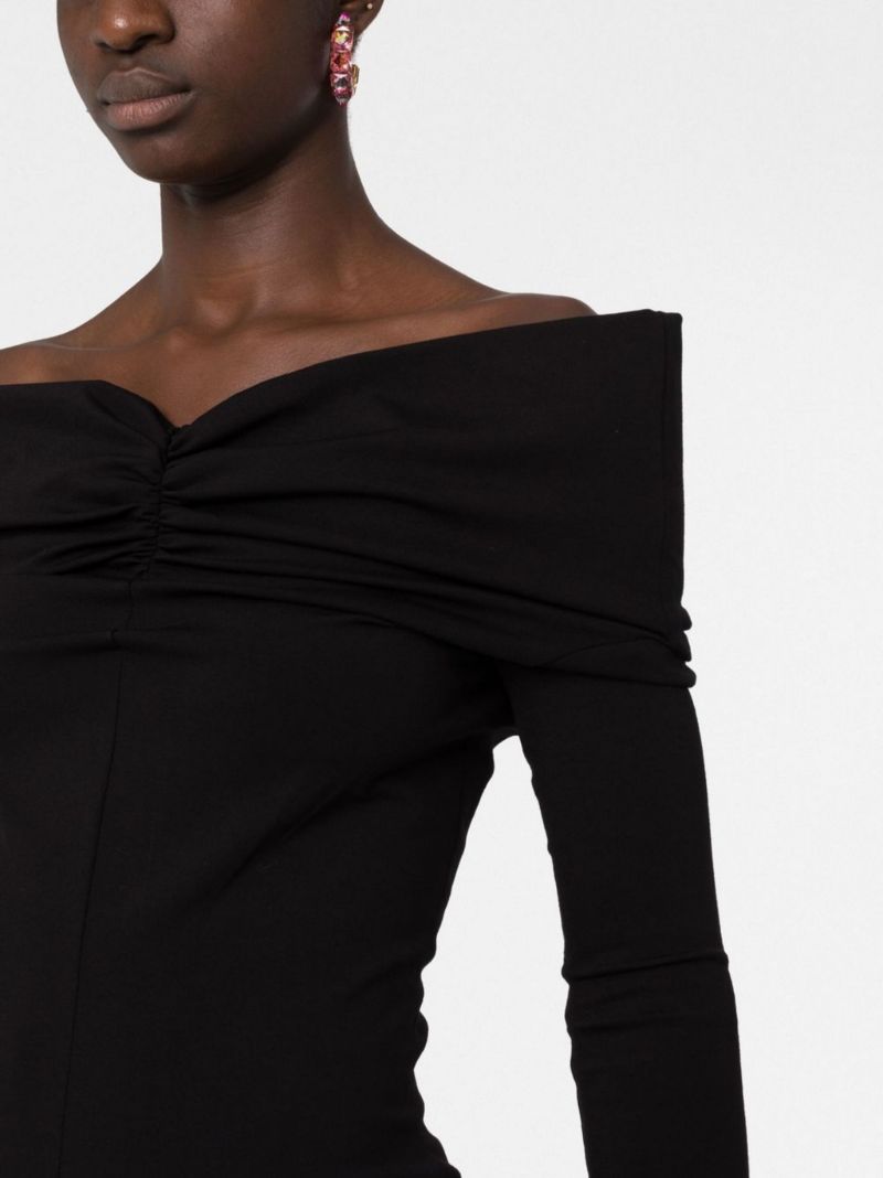 Black Fanny Off-the-shoulder Maxi Dress