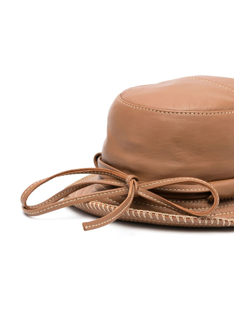 Brown Leather Bucket Hat