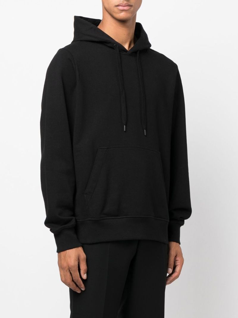 Black Huron Drawstring Cotton Hoodie
