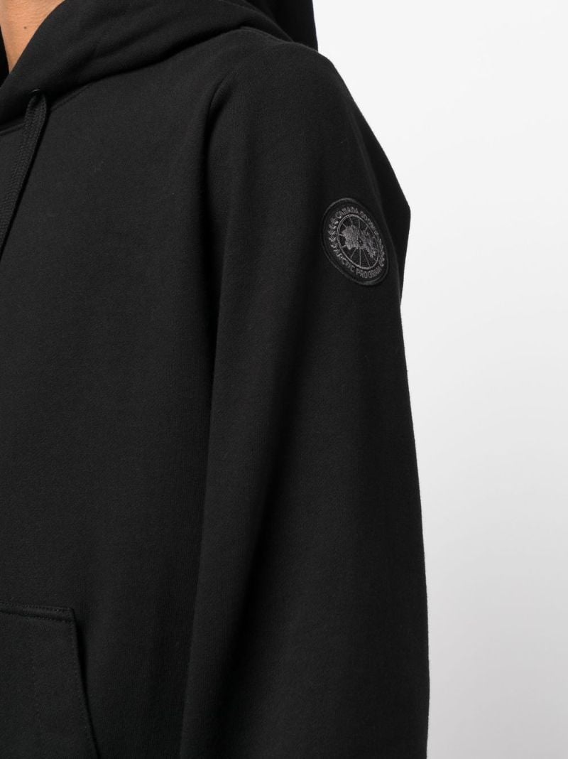 Black Huron Drawstring Cotton Hoodie