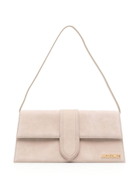 Neutral Le Bambino Suede Shoulder Bag