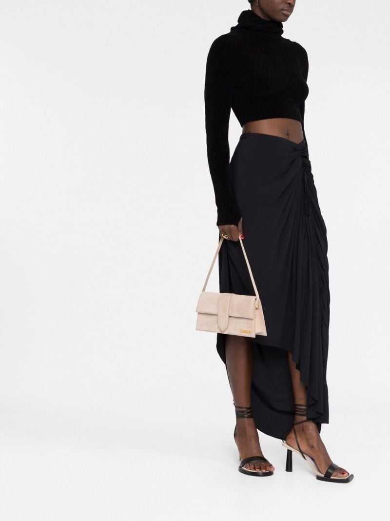 Neutral Le Bambino Suede Shoulder Bag