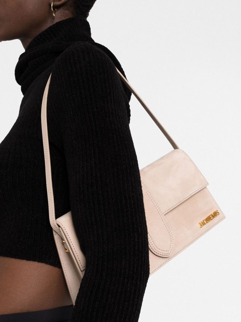 Neutral Le Bambino Suede Shoulder Bag
