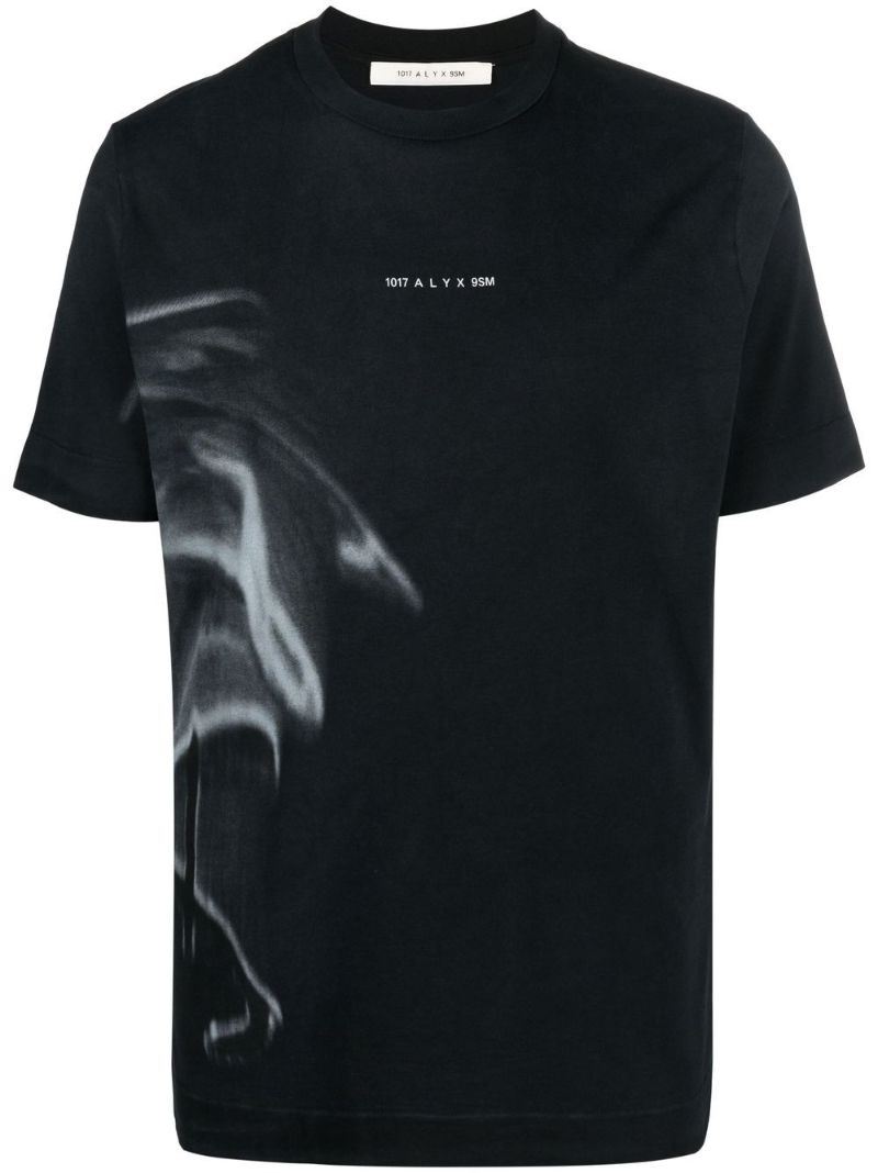 Black Graphic Print Cotton T-shirt