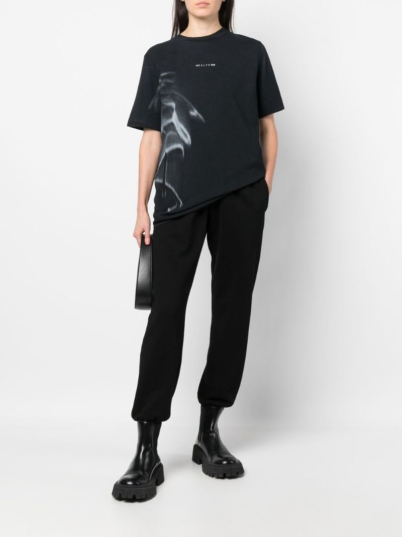 Black Graphic Print Cotton T-shirt
