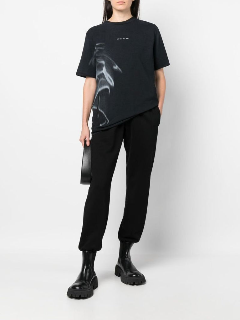 Black Graphic Print Cotton T-shirt