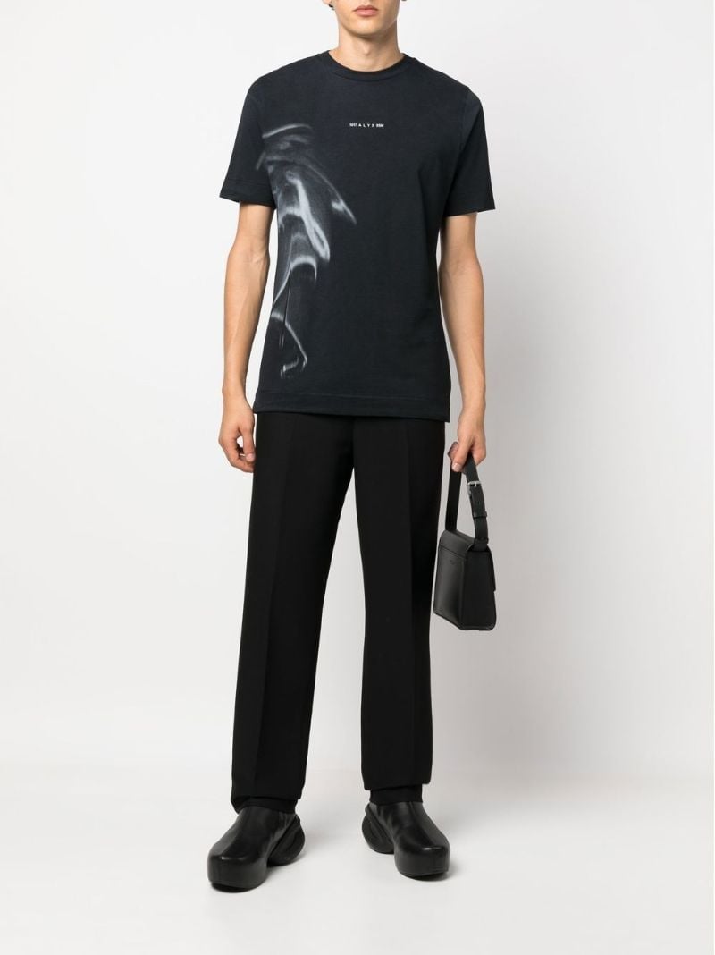 Black Graphic Print Cotton T-shirt
