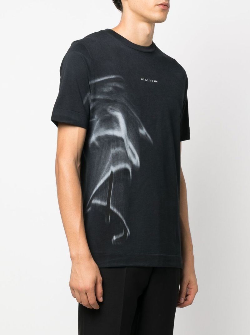 Black Graphic Print Cotton T-shirt