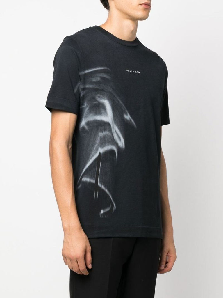 Black Graphic Print Cotton T-shirt