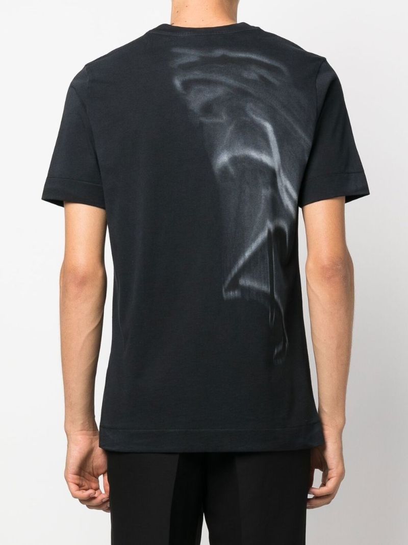 Black Graphic Print Cotton T-shirt