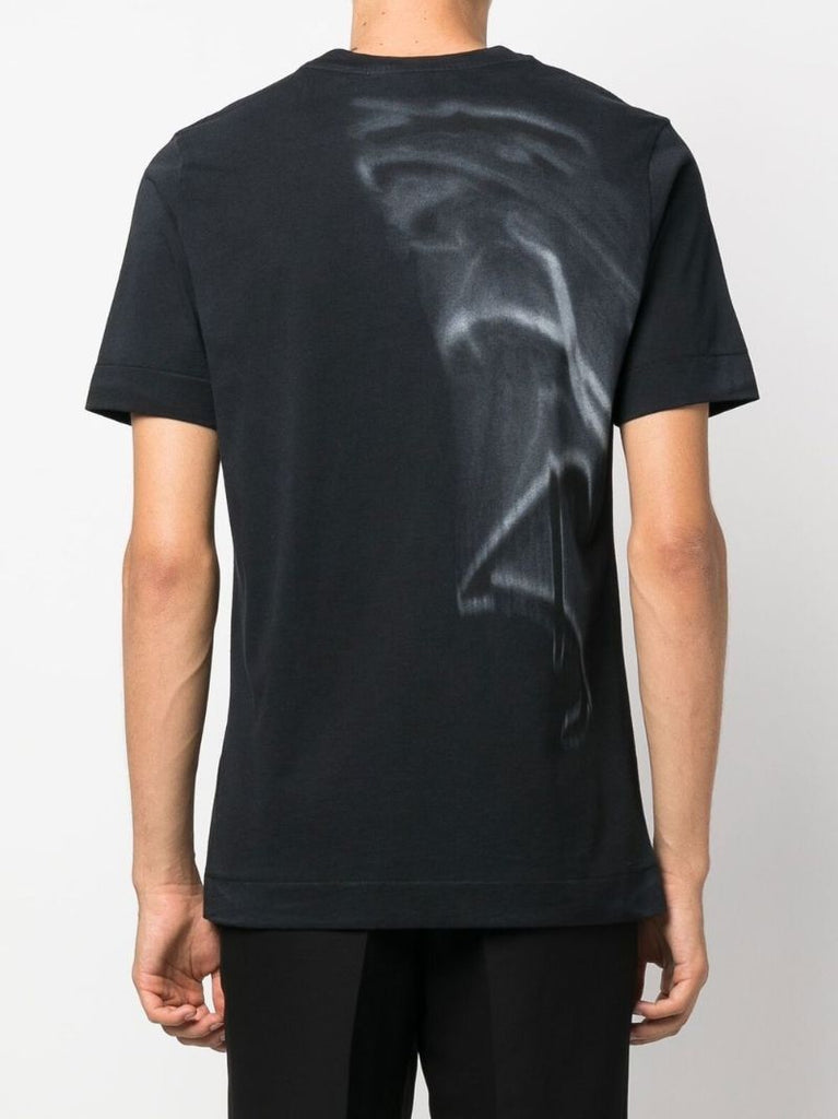 Black Graphic Print Cotton T-shirt
