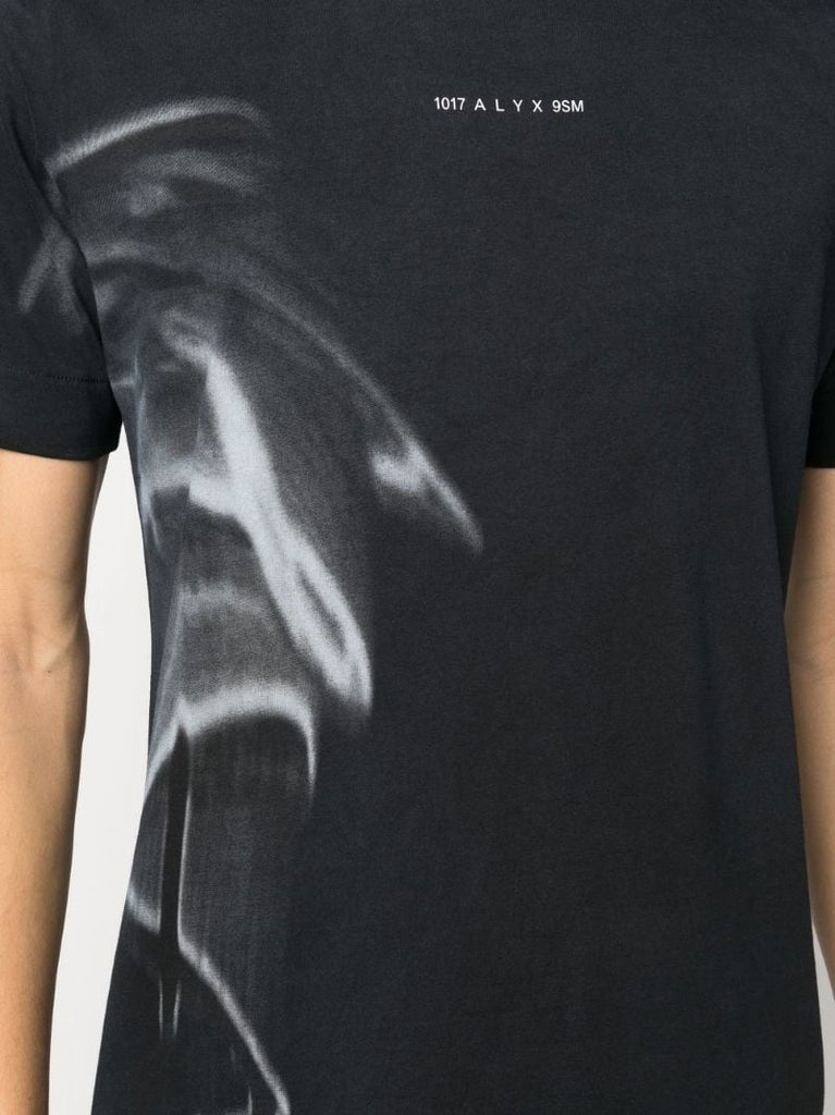 Black Graphic Print Cotton T-shirt