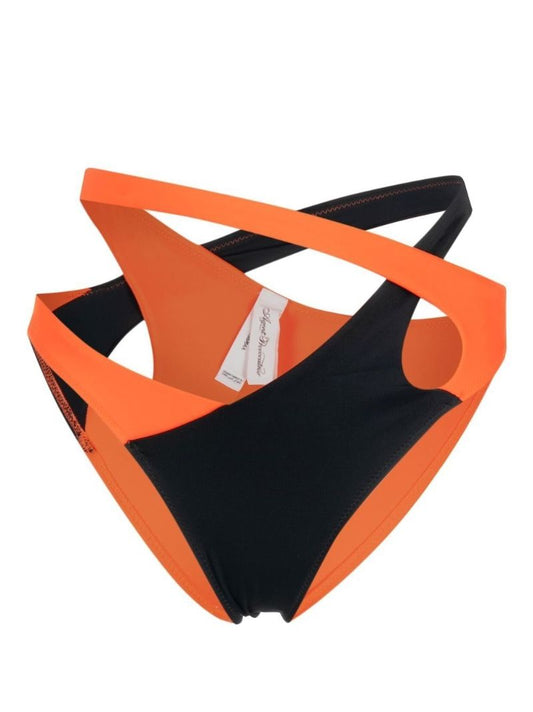 Orange Racy Two-tone Bikini Bottoms