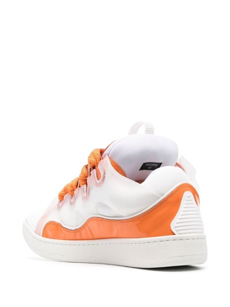 White Curb Multi Panel Leather Sneakers