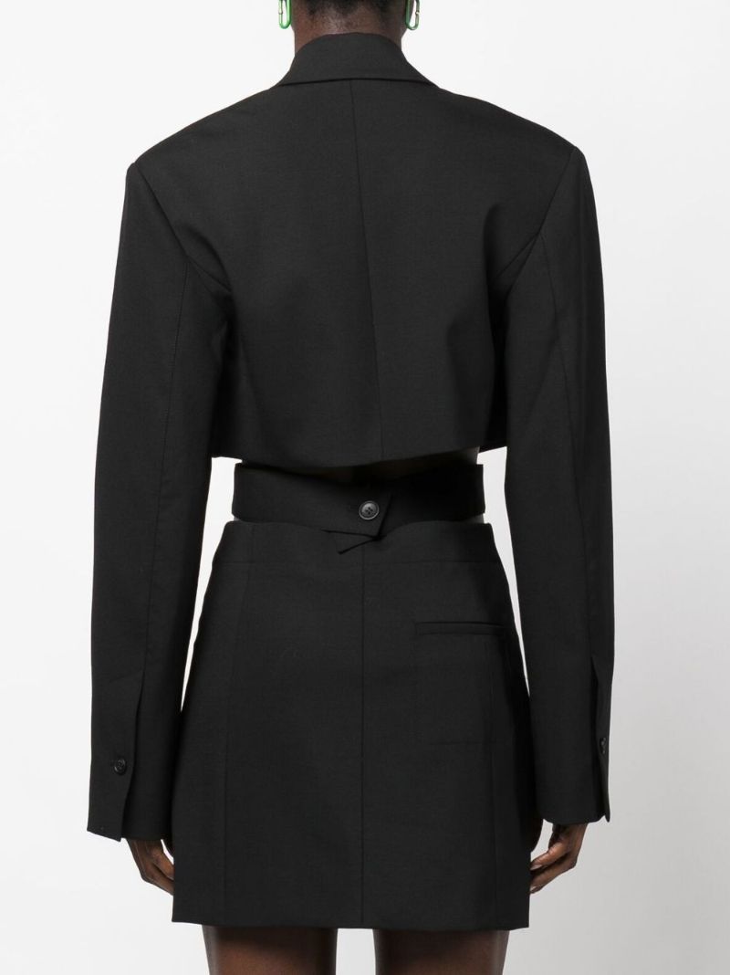 Black La Robe Bari Cutout Wool Blazer Dress