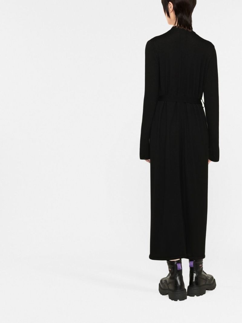 Black V-neck Cashmere Dress