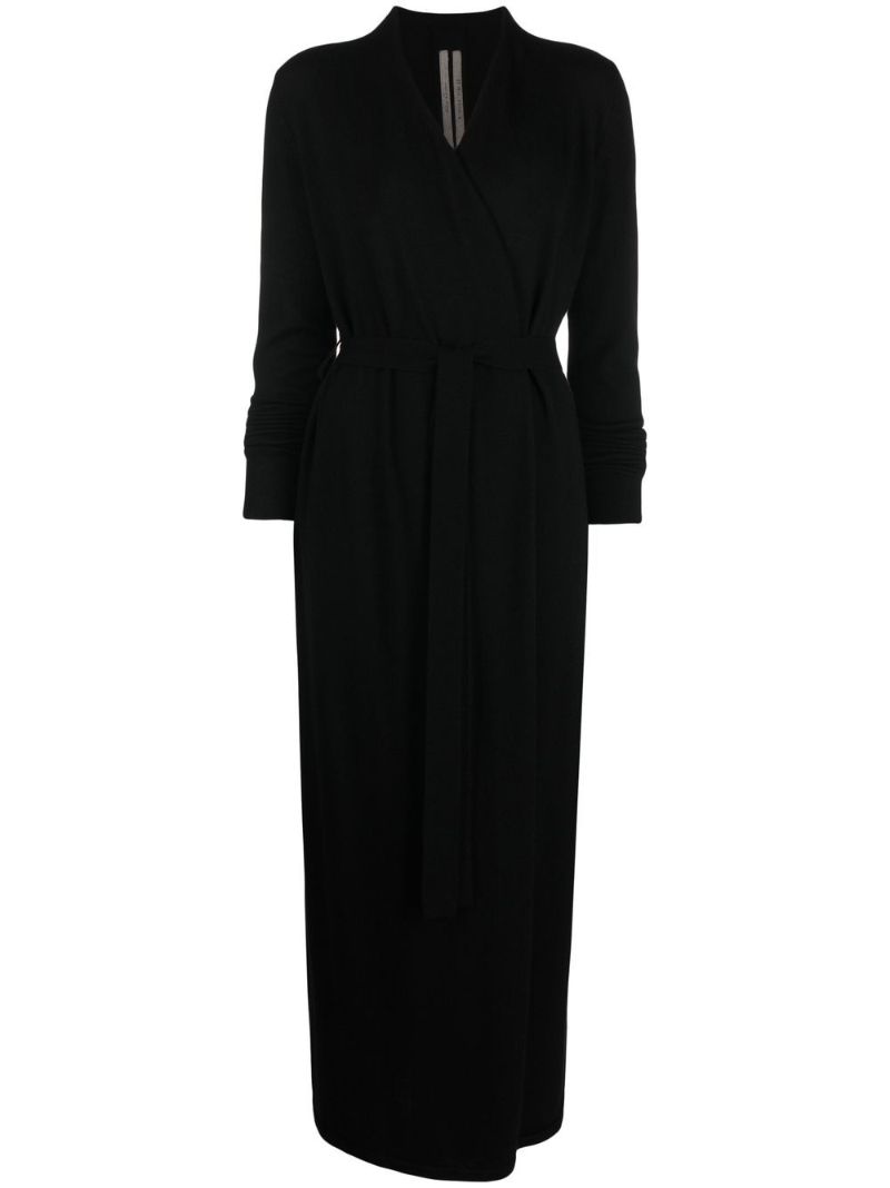 Black V-neck Cashmere Dress