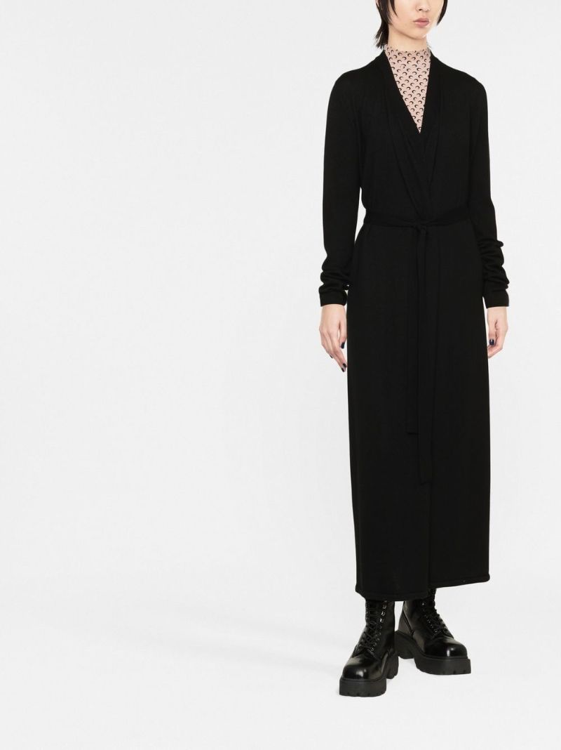 Black V-neck Cashmere Dress