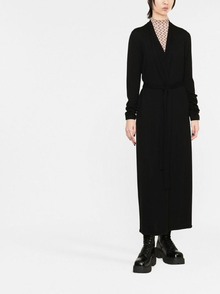 Black V-neck Cashmere Dress