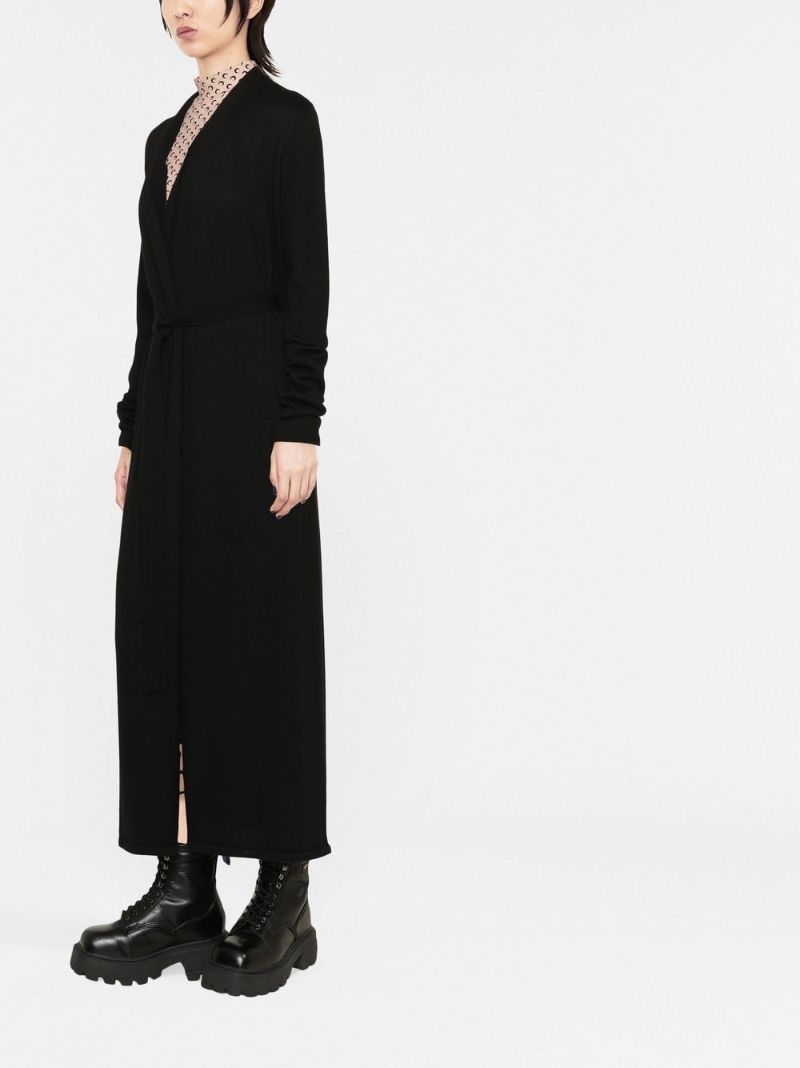 Black V-neck Cashmere Dress