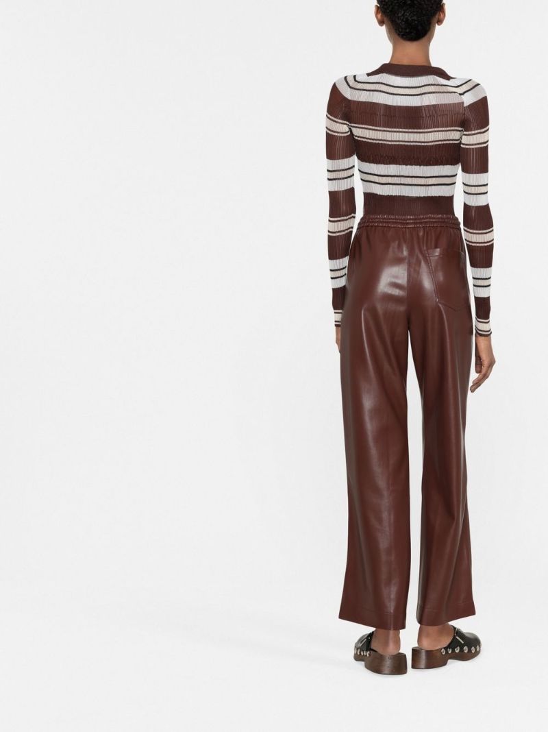 Brown Calie Straight-leg Trousers