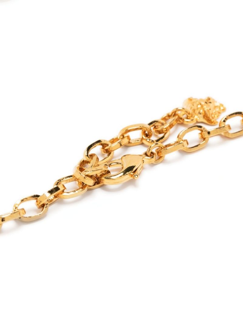 Gold-tone Medusa Pearl Choker Necklace