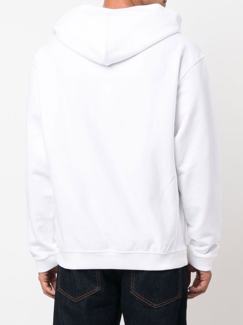 White Akae Bowing Tiger Print Hoodie