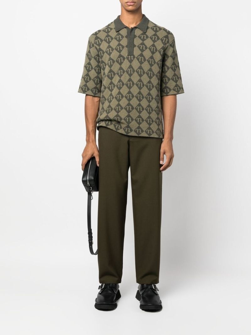 Green Monogram Jacquard Polo Shirt