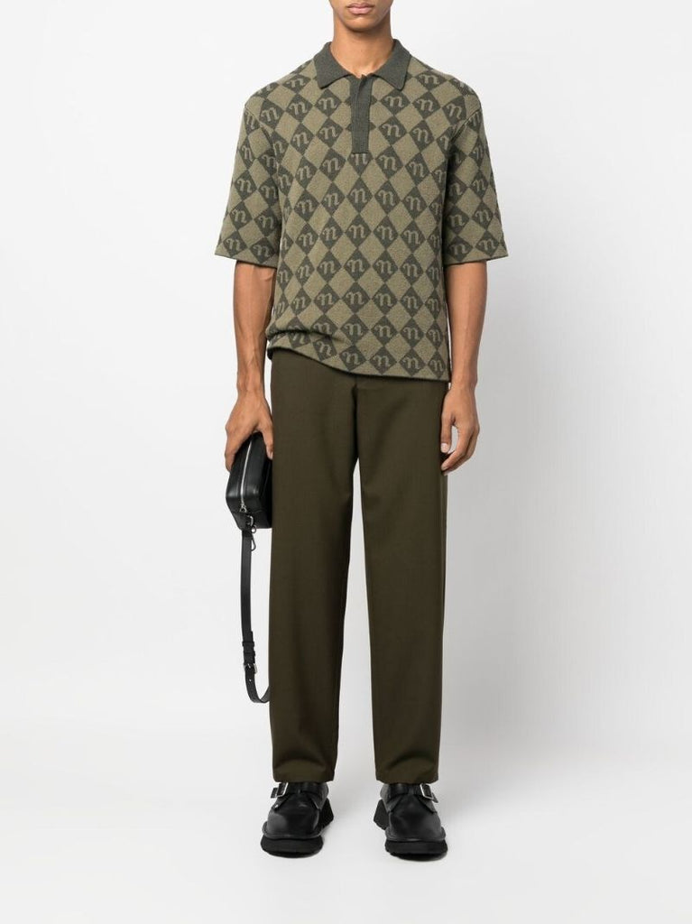 Green Monogram Jacquard Polo Shirt
