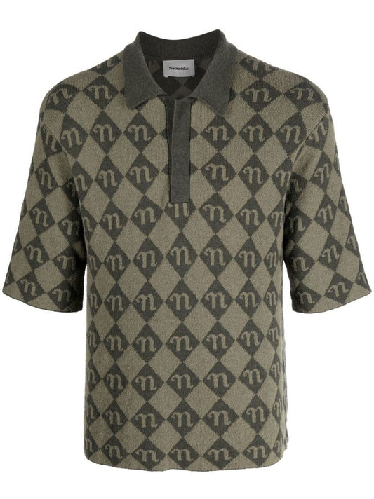 Green Monogram Jacquard Polo Shirt