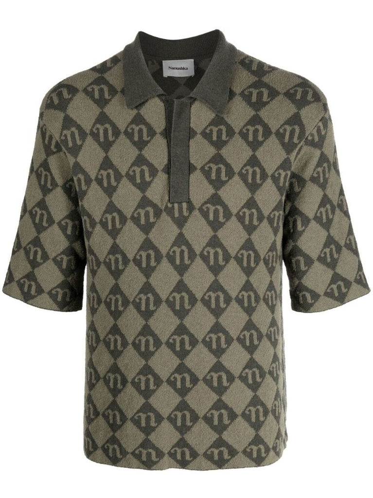 Green Monogram Jacquard Polo Shirt