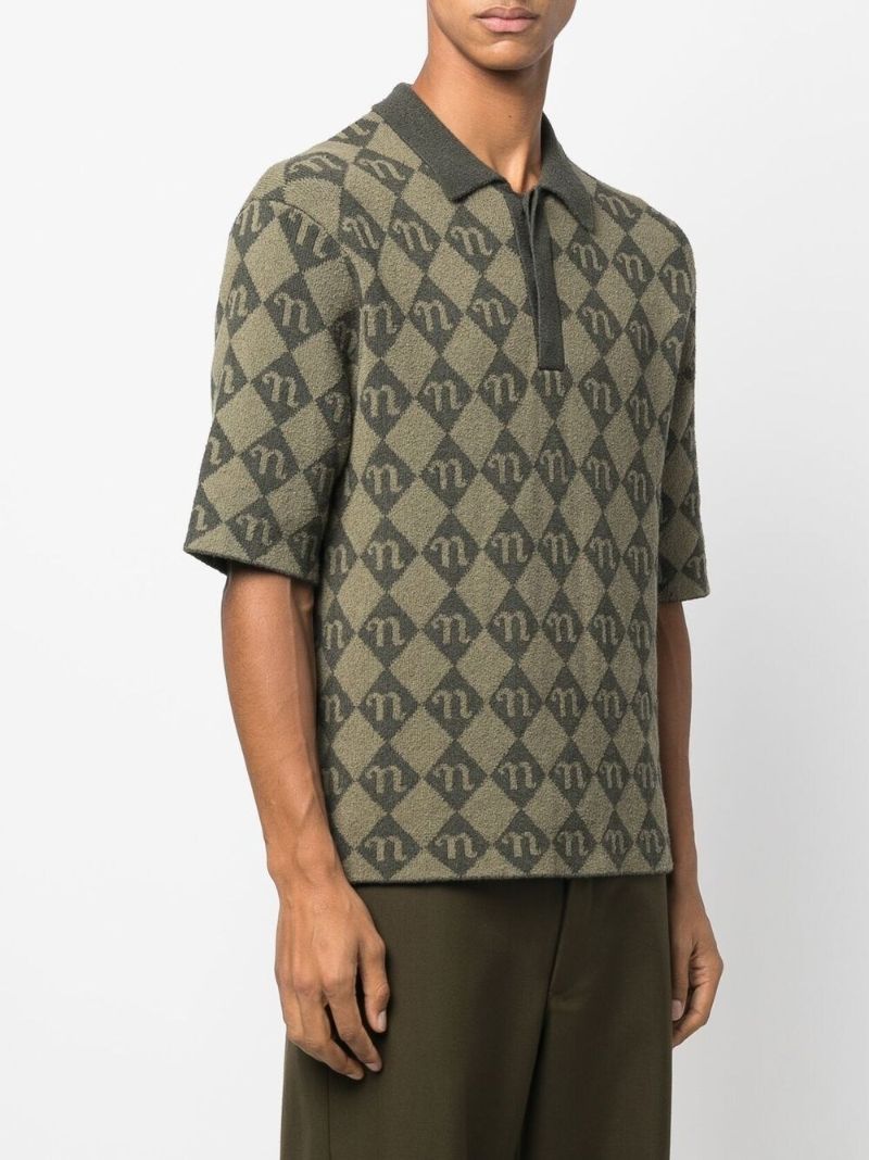 Green Monogram Jacquard Polo Shirt
