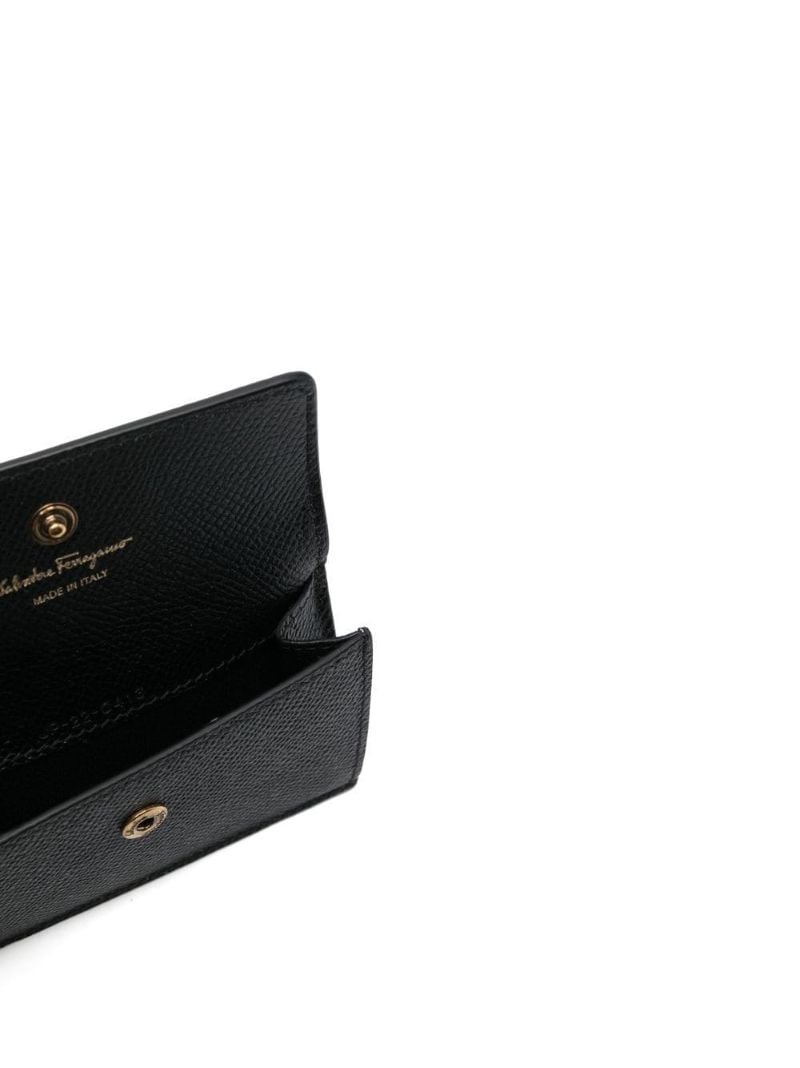 Black Gancini Leather Card Holder