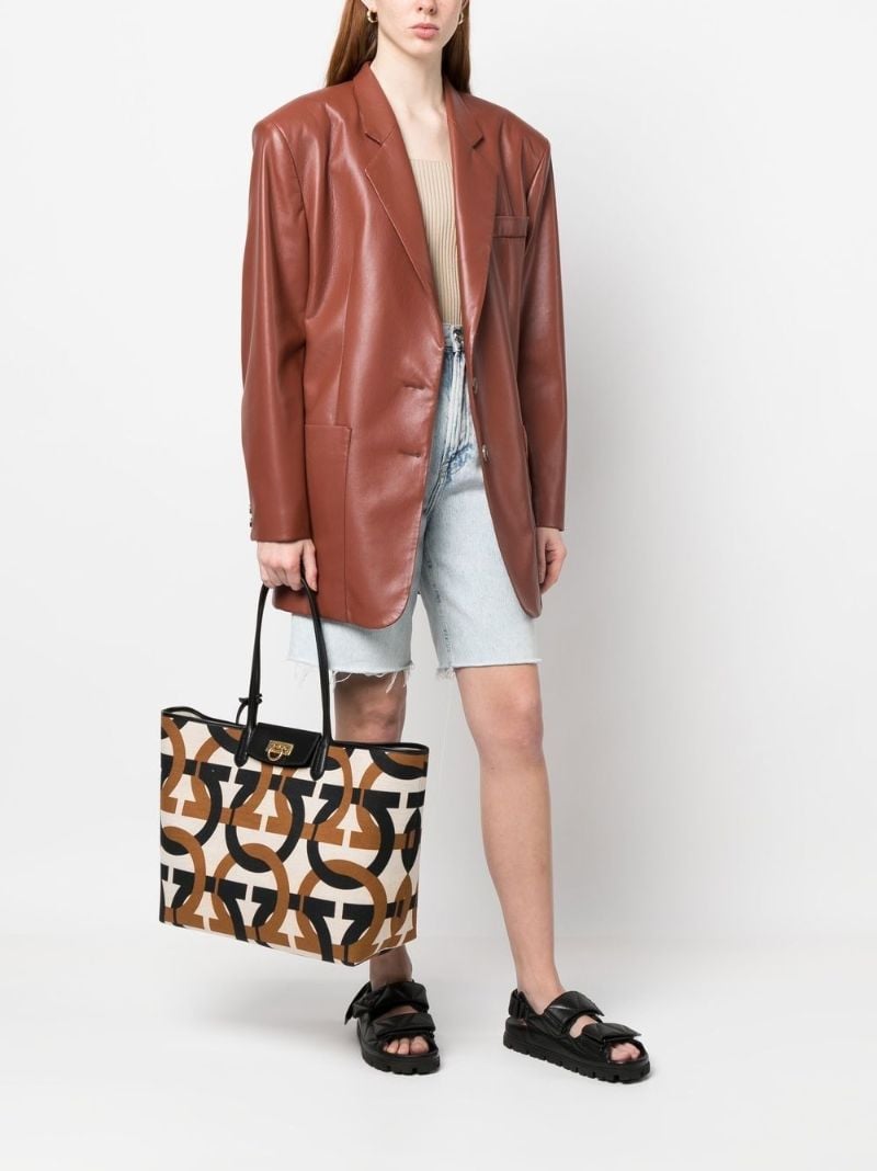 Natural Gancini Print Tote Bag