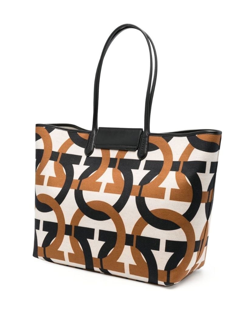 Natural Gancini Print Tote Bag