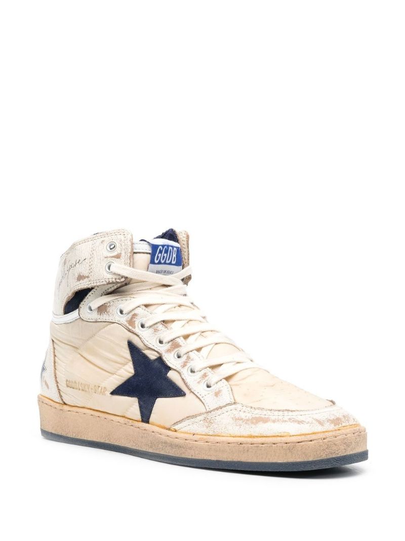 White Sky-star High Top Leather Sneakers