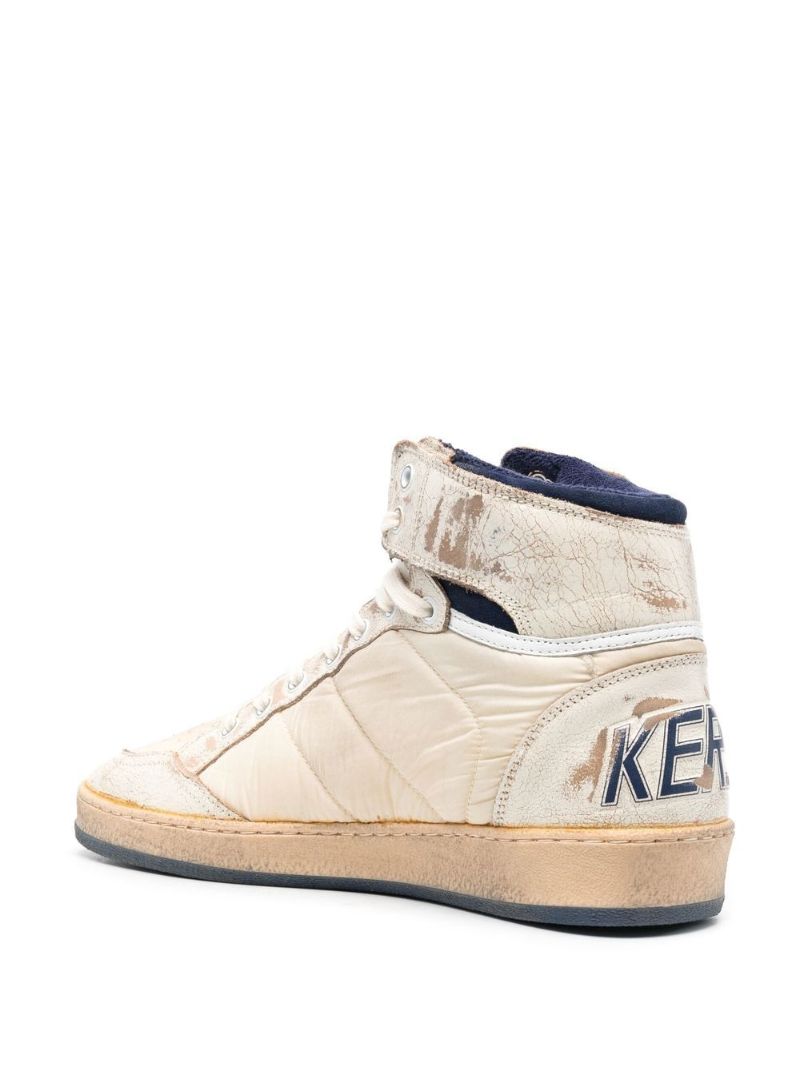 White Sky-star High Top Leather Sneakers