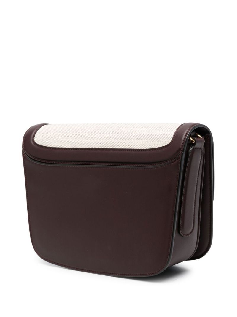 Natural Beige Signature Gancini Plaque Crossbody Bag