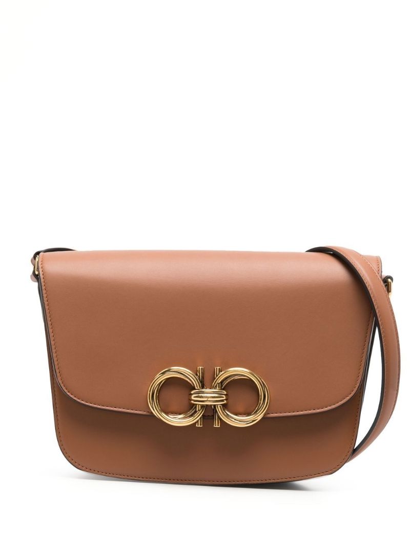 Sella Brown Logo Plaque Messenger Bag