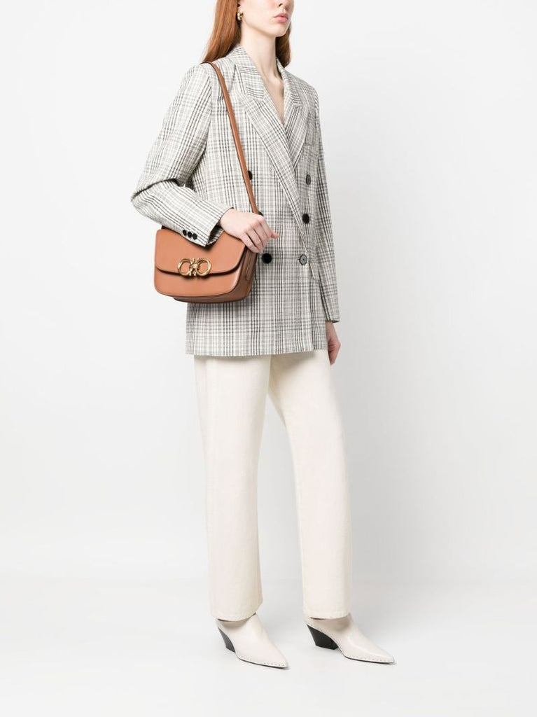 Sella Brown Logo Plaque Messenger Bag