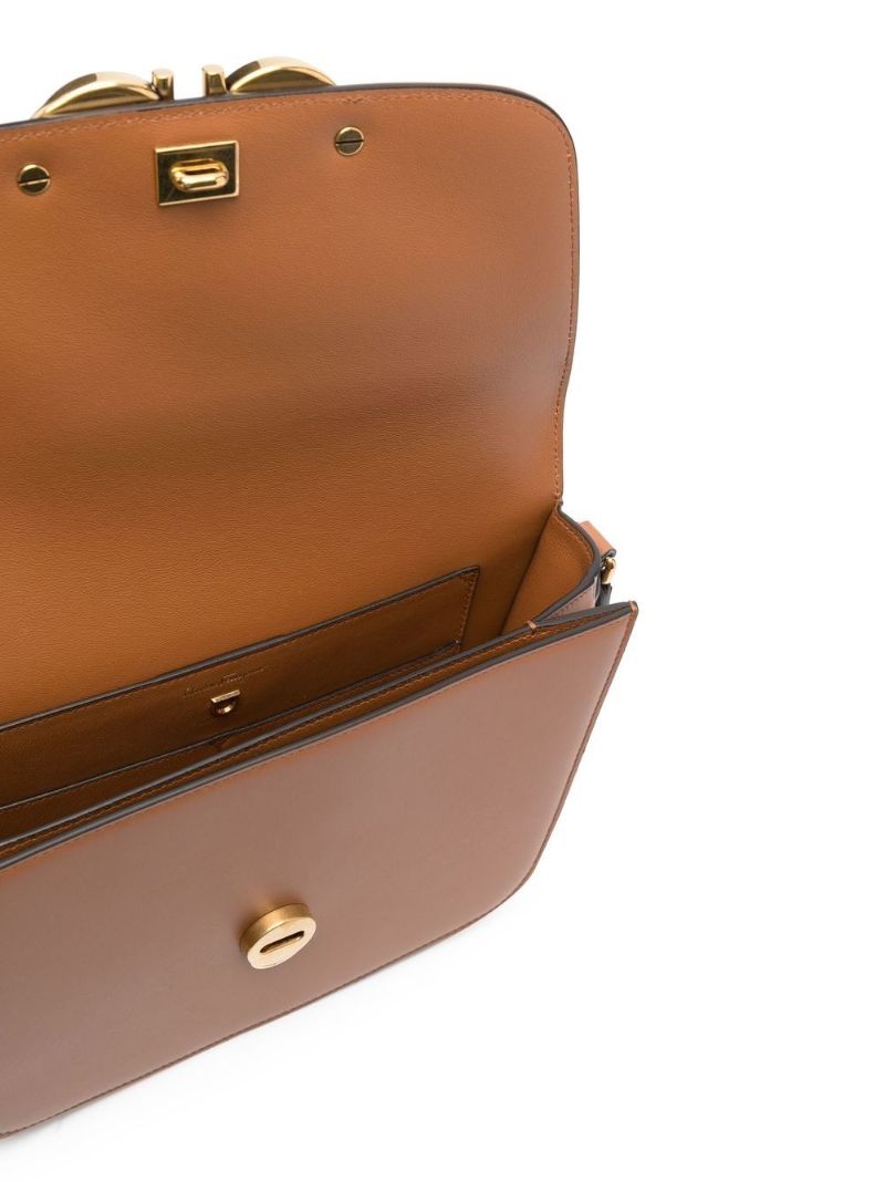 Sella Brown Logo Plaque Messenger Bag