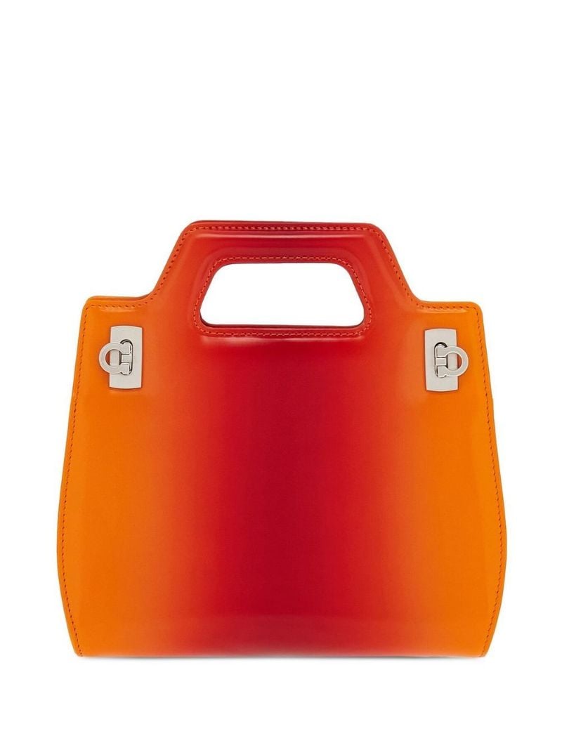 Orange Wanda Airbrushed Leather Tote Bag