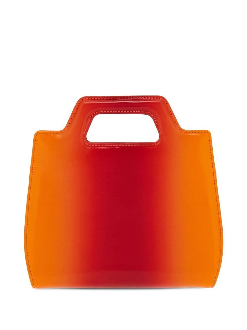 Orange Wanda Airbrushed Leather Tote Bag