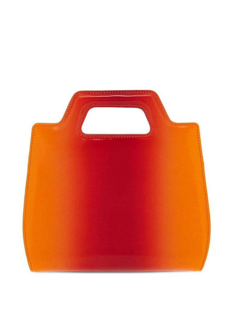 Orange Wanda Airbrushed Leather Tote Bag
