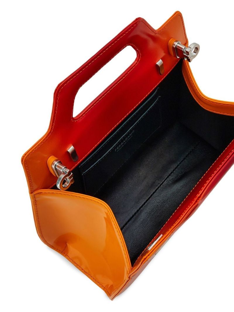 Orange Wanda Airbrushed Leather Tote Bag