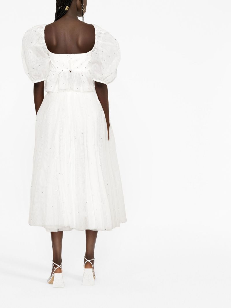 White Crystal Tulle Blouse