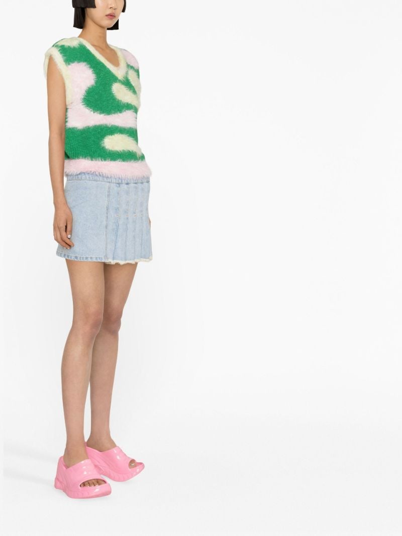 Green Patterned Knitted Vest