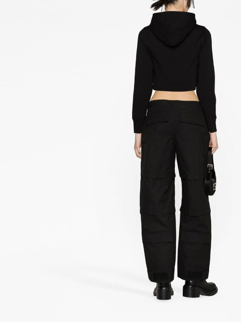 Black Cotton Cargo Pants