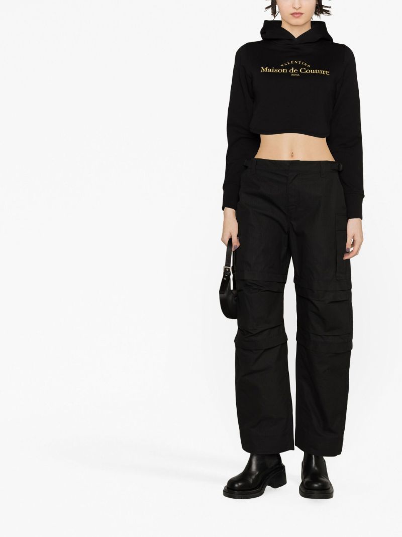Black Cotton Cargo Pants